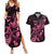 Breast Cancer Awareness Couples Matching Summer Maxi Dress and Hawaiian Shirt Ribbon Polynesian Pattern Black Version LT05 Black - Polynesian Pride