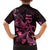 Breast Cancer Awareness Family Matching Puletasi Dress and Hawaiian Shirt Ribbon Polynesian Pattern Black Version LT05 - Polynesian Pride