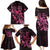 Breast Cancer Awareness Family Matching Puletasi Dress and Hawaiian Shirt Ribbon Polynesian Pattern Black Version LT05 - Polynesian Pride