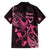 Breast Cancer Awareness Family Matching Puletasi Dress and Hawaiian Shirt Ribbon Polynesian Pattern Black Version LT05 - Polynesian Pride