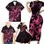 Breast Cancer Awareness Family Matching Short Sleeve Bodycon Dress and Hawaiian Shirt Ribbon Polynesian Pattern Black Version LT05 - Polynesian Pride