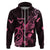 Breast Cancer Awareness Hoodie Ribbon Polynesian Pattern Black Version LT05 Zip Hoodie Black - Polynesian Pride