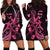 Breast Cancer Awareness Hoodie Dress Ribbon Polynesian Pattern Black Version LT05 - Polynesian Pride