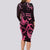 Breast Cancer Awareness Long Sleeve Bodycon Dress Ribbon Polynesian Pattern Black Version LT05 - Polynesian Pride