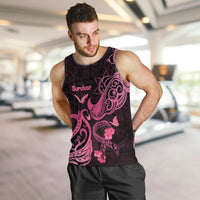 Breast Cancer Awareness Men Tank Top Ribbon Polynesian Pattern Black Version LT05 - Polynesian Pride
