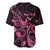 Personalized Breast Cancer Awareness Baseball Jersey Ribbon Polynesian Pattern Black Version LT05 - Polynesian Pride