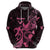 Personalized Breast Cancer Awareness Hoodie Ribbon Polynesian Pattern Black Version LT05 - Polynesian Pride