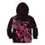 Personalized Breast Cancer Awareness Kid Hoodie Ribbon Polynesian Pattern Black Version LT05 - Polynesian Pride