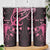 Personalised Breast Cancer Awareness Skinny Tumbler Ribbon Polynesian Pattern Black Version