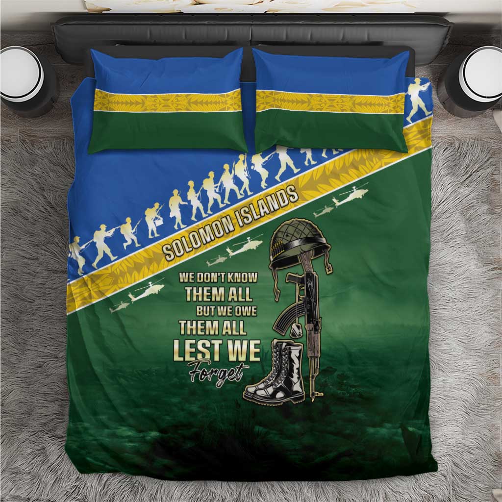 Solomon Islands Remembrance Day Bedding Set Lest We Forget LT05 Green - Polynesian Pride