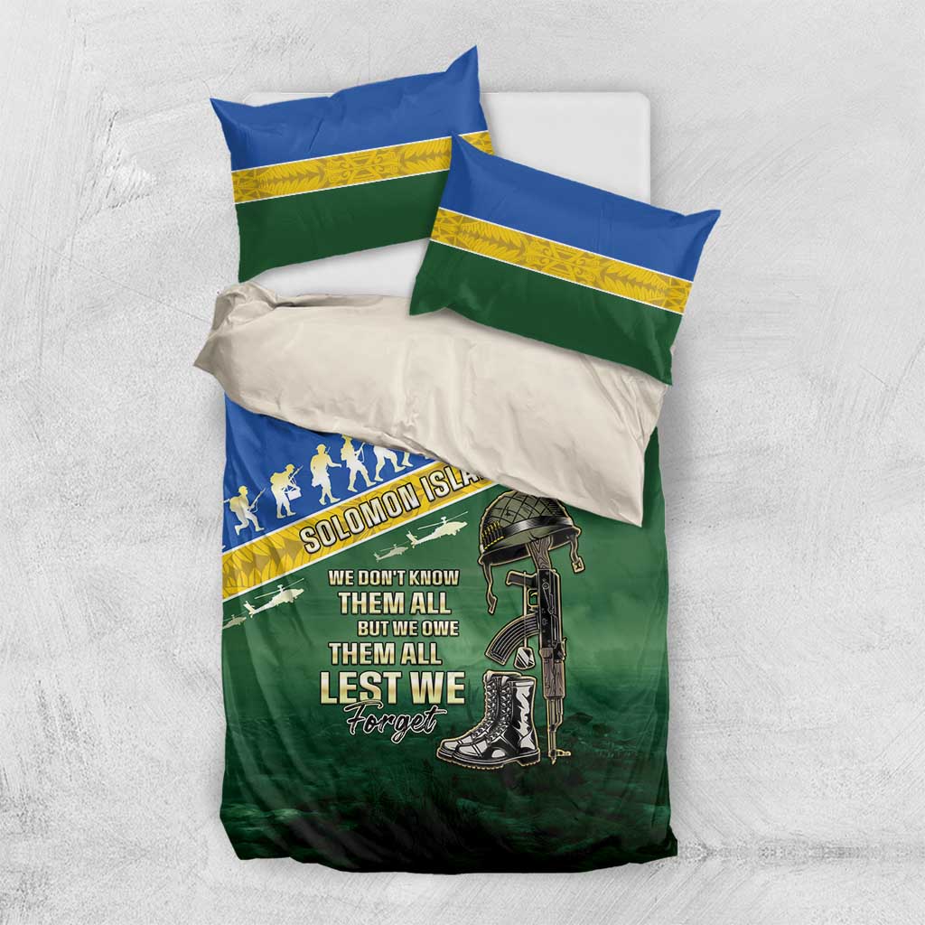 Solomon Islands Remembrance Day Bedding Set Lest We Forget LT05 US Twin 172cm x 218cm Green - Polynesian Pride
