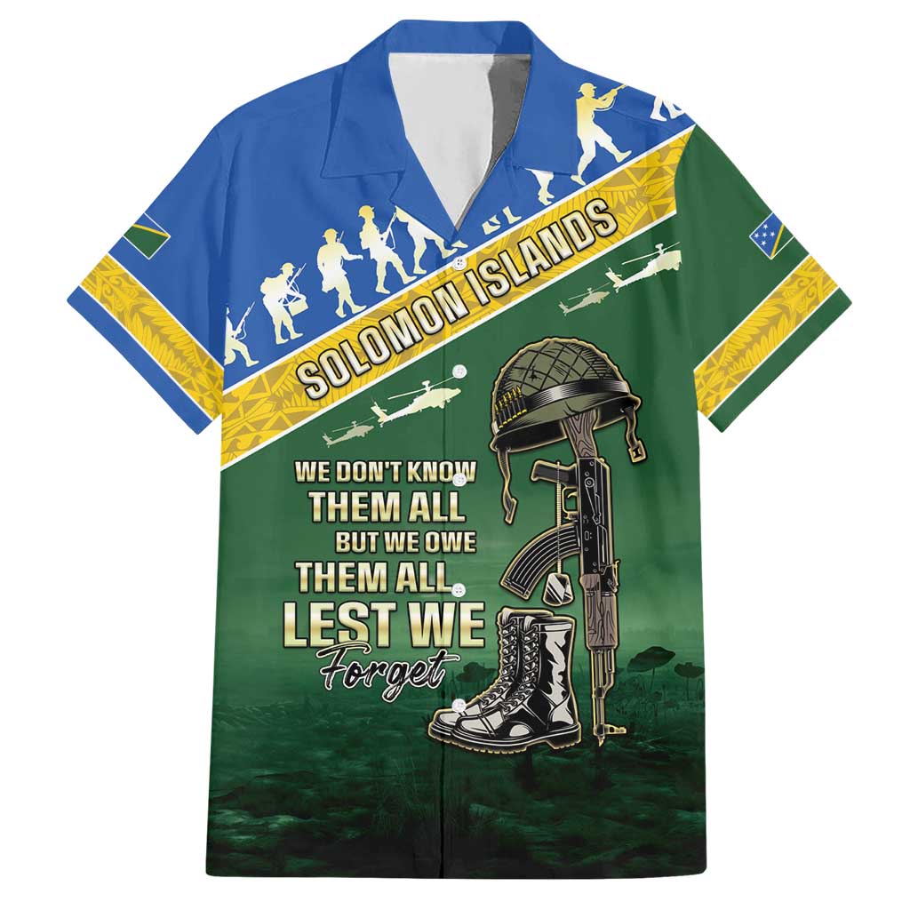 Solomon Islands Remembrance Day Hawaiian Shirt Lest We Forget LT05 Green - Polynesian Pride