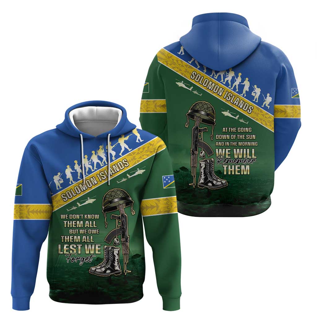 Solomon Islands Remembrance Day Hoodie Lest We Forget LT05 - Polynesian Pride