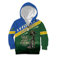 Solomon Islands Remembrance Day Kid Hoodie Lest We Forget LT05 Zip Hoodie Green - Polynesian Pride