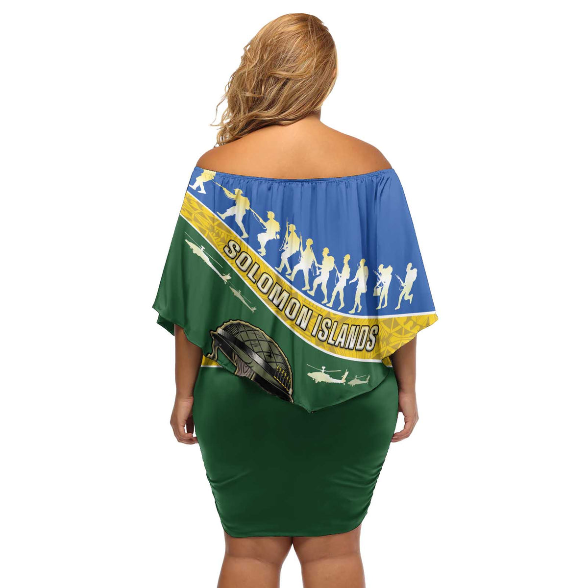 Solomon Islands Remembrance Day Off Shoulder Short Dress Lest We Forget LT05 - Polynesian Pride