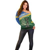 Solomon Islands Remembrance Day Off Shoulder Sweater Lest We Forget LT05 - Polynesian Pride