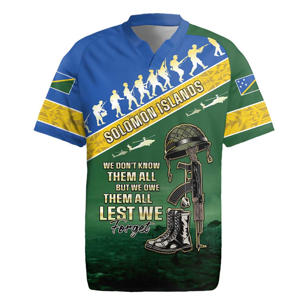 Solomon Islands Remembrance Day Rugby Jersey Lest We Forget LT05 Green - Polynesian Pride