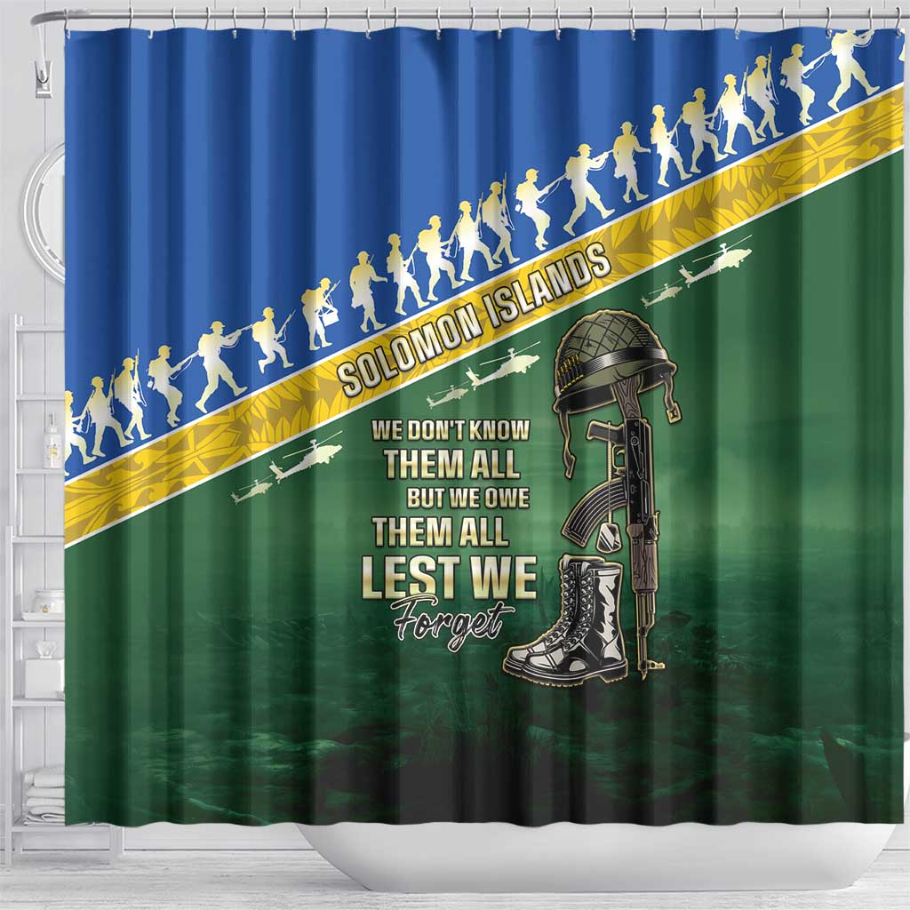 Solomon Islands Remembrance Day Shower Curtain Lest We Forget LT05 - Polynesian Pride