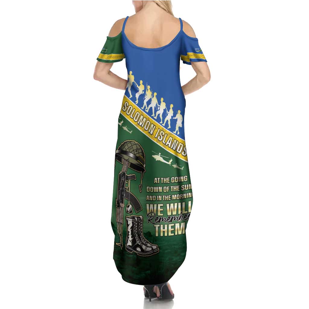 Solomon Islands Remembrance Day Summer Maxi Dress Lest We Forget LT05 - Polynesian Pride
