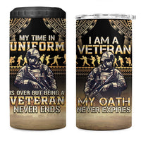 Polynesia Veterans Day 4 in 1 Can Cooler Tumbler Thank You Veterans Polynesian Pattern LT05 One Size: 16 oz Gold - Polynesian Pride