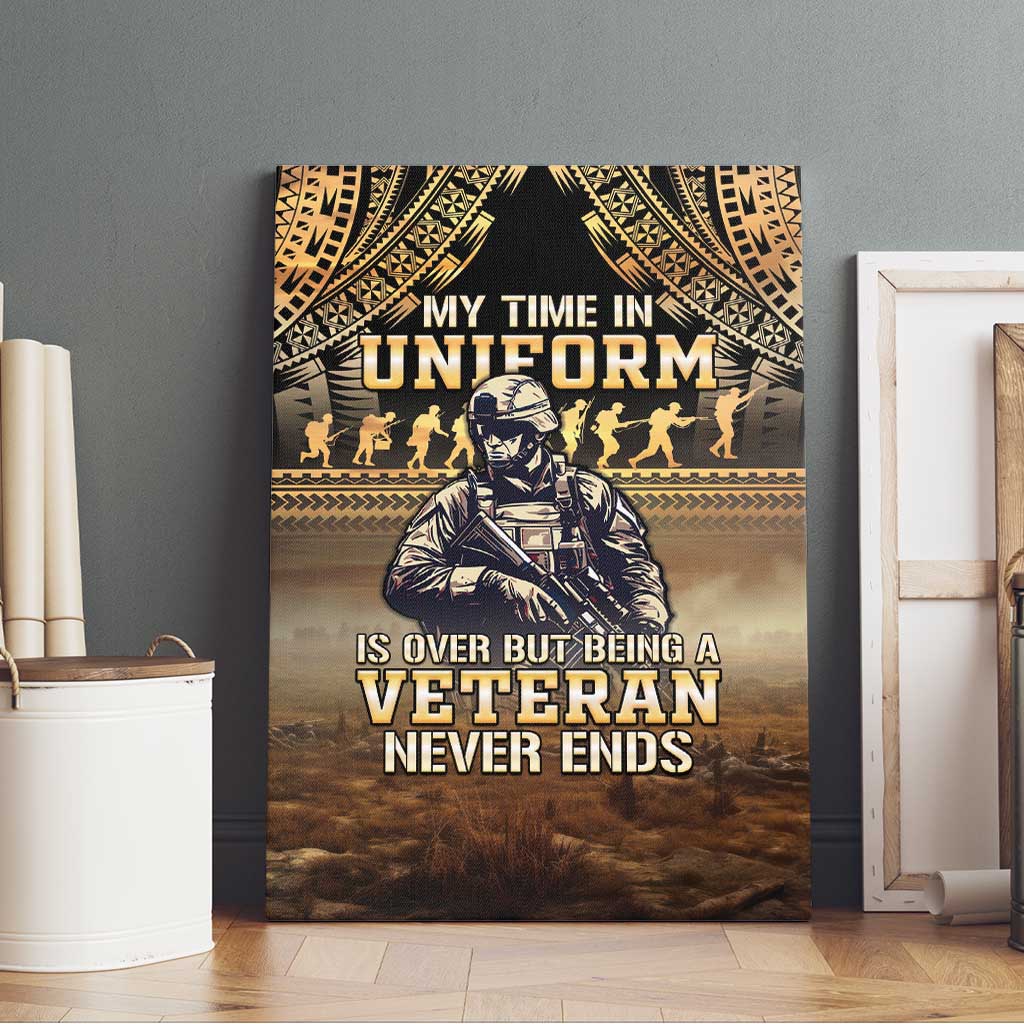 Polynesia Veterans Day Canvas Wall Art Thank You Veterans Polynesian Pattern LT05 - Polynesian Pride