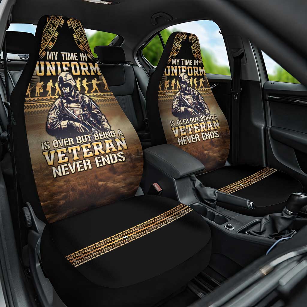 Polynesia Veterans Day Car Seat Cover Thank You Veterans Polynesian Pattern LT05 One Size Gold - Polynesian Pride