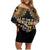 Polynesia Veterans Day Family Matching Off Shoulder Short Dress and Hawaiian Shirt Thank You Veterans Polynesian Pattern