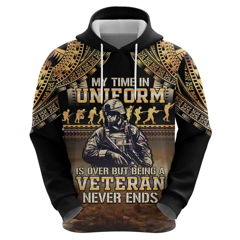 Polynesia Veterans Day Hoodie Thank You Veterans Polynesian Pattern LT05 - Polynesian Pride