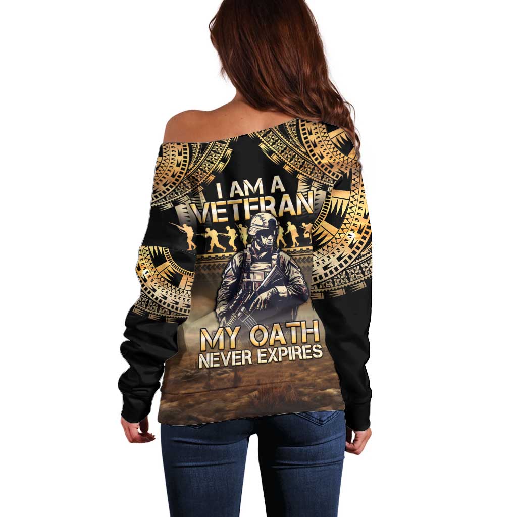 Polynesia Veterans Day Off Shoulder Sweater Thank You Veterans Polynesian Pattern LT05 - Polynesian Pride