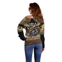 Polynesia Veterans Day Off Shoulder Sweater Thank You Veterans Polynesian Pattern LT05 - Polynesian Pride