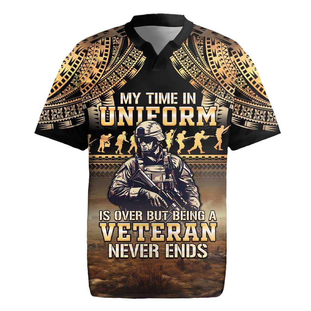 Polynesia Veterans Day Rugby Jersey Thank You Veterans Polynesian Pattern LT05 Gold - Polynesian Pride