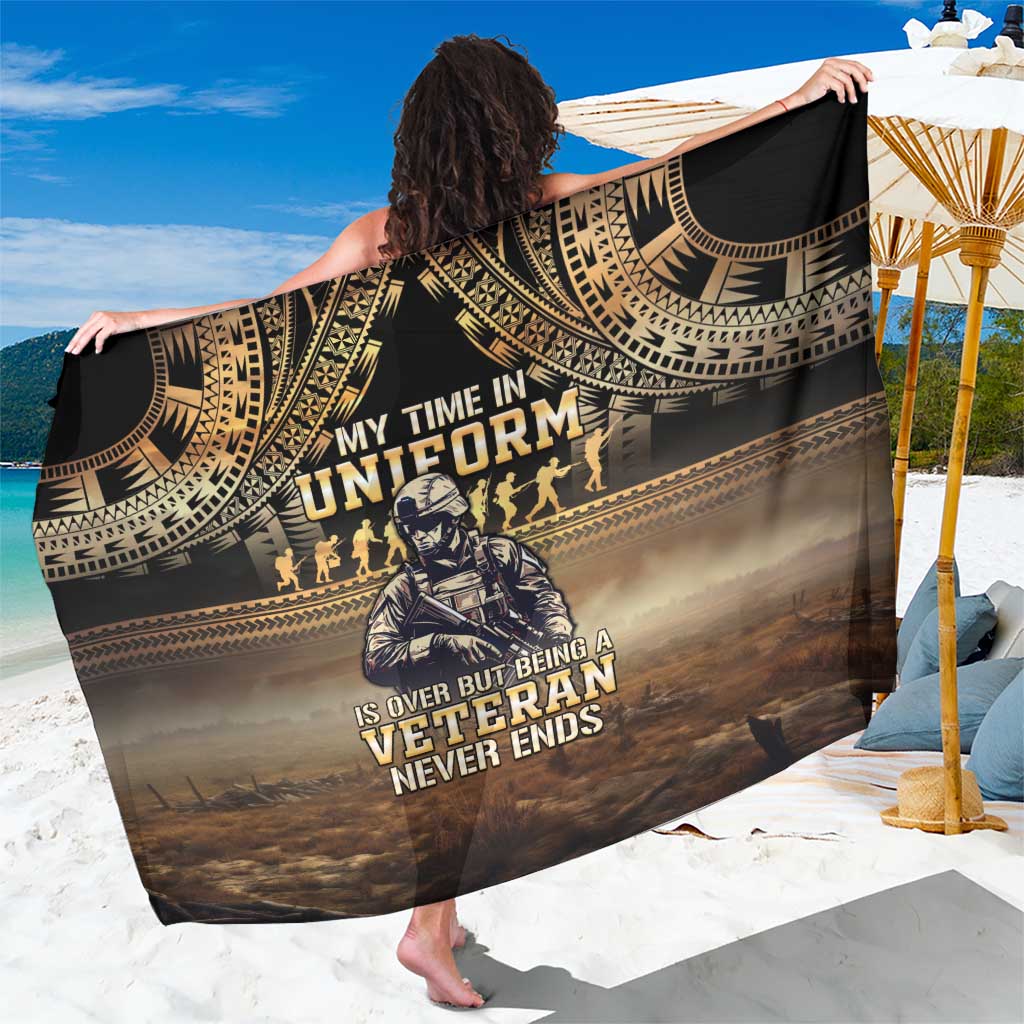 Polynesia Veterans Day Sarong Thank You Veterans Polynesian Pattern LT05 One Size 44 x 66 inches Gold - Polynesian Pride