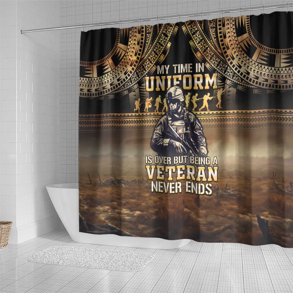 Polynesia Veterans Day Shower Curtain Thank You Veterans Polynesian Pattern LT05 - Polynesian Pride