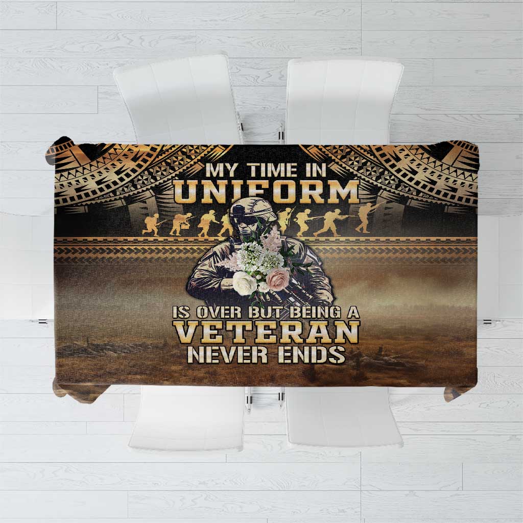 Polynesia Veterans Day Tablecloth Thank You Veterans Polynesian Pattern