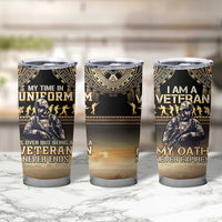 Polynesia Veterans Day Tumbler Cup Thank You Veterans Polynesian Pattern LT05 - Polynesian Pride