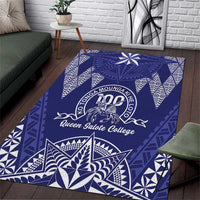 Queen Salote College Centenary Area Rug Tongan Kupesi Pattern LT05 Navy - Polynesian Pride