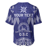 Personalised Queen Salote College Centenary Baseball Jersey Tongan Kupesi Pattern LT05 - Polynesian Pride