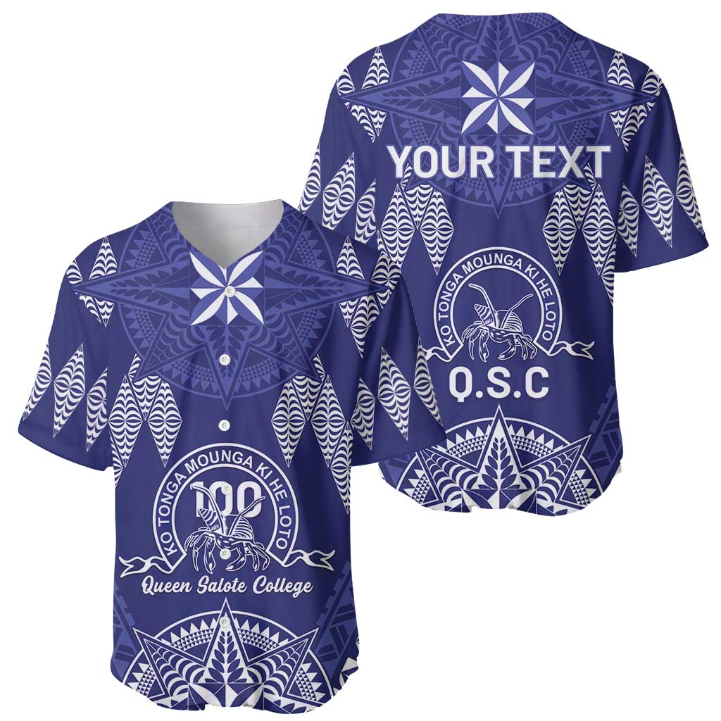 Personalised Queen Salote College Centenary Baseball Jersey Tongan Kupesi Pattern LT05 - Polynesian Pride