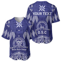 Personalised Queen Salote College Centenary Baseball Jersey Tongan Kupesi Pattern LT05 - Polynesian Pride
