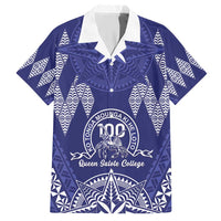 Personalised Queen Salote College Centenary Hawaiian Shirt Tongan Kupesi Pattern LT05 Navy - Polynesian Pride