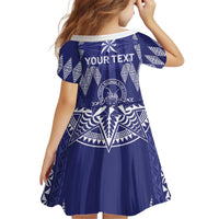 Personalised Queen Salote College Centenary Kid Short Sleeve Dress Tongan Kupesi Pattern LT05 - Polynesian Pride
