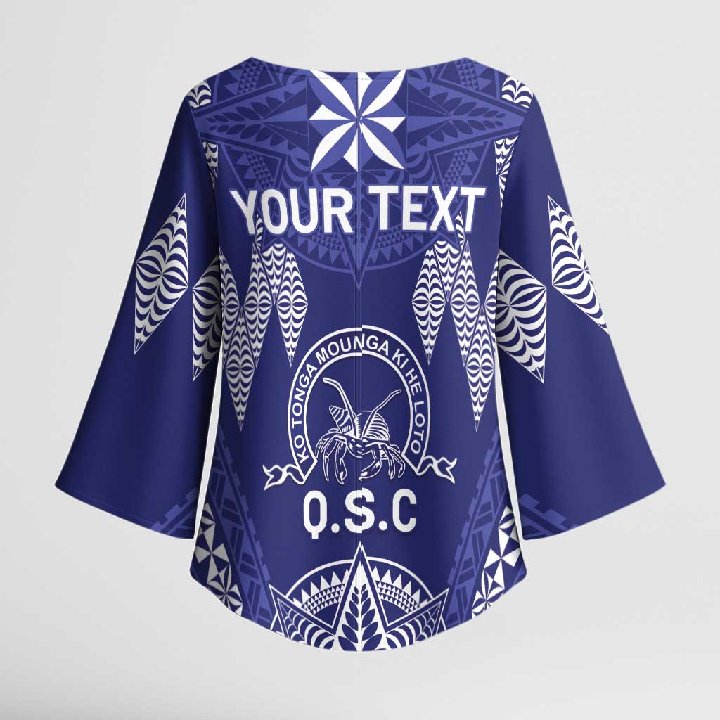 Personalised Queen Salote College Centenary Kimono Sleeve Blouse Tongan Kupesi Pattern LT05 - Polynesian Pride