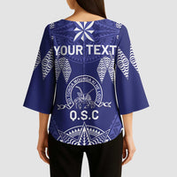 Personalised Queen Salote College Centenary Kimono Sleeve Blouse Tongan Kupesi Pattern LT05 - Polynesian Pride