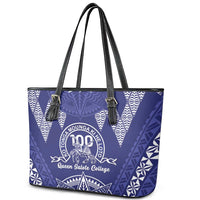 Queen Salote College Centenary Leather Tote Bag Tongan Kupesi Pattern LT05 - Polynesian Pride