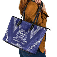 Queen Salote College Centenary Leather Tote Bag Tongan Kupesi Pattern LT05 - Polynesian Pride