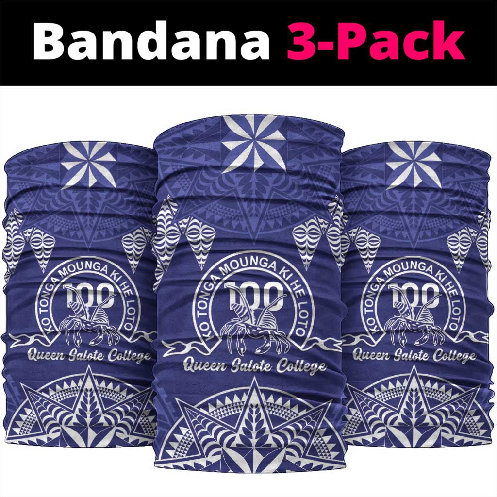 Queen Salote College Centenary Neck Gaiter Tongan Kupesi Pattern LT05 package One Size: 25*50cm Navy - Polynesian Pride