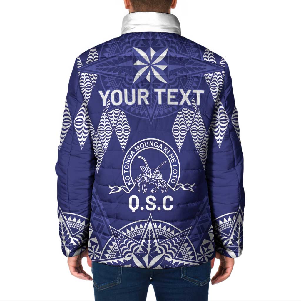 Personalised Queen Salote College Centenary Padded Jacket Tongan Kupesi Pattern LT05 - Polynesian Pride