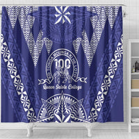 Queen Salote College Centenary Shower Curtain Tongan Kupesi Pattern LT05 - Polynesian Pride