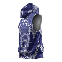 Personalised Queen Salote College Centenary Sleeveless Hoodie Tongan Kupesi Pattern LT05 - Polynesian Pride