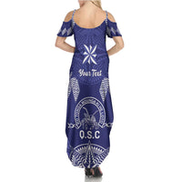 Personalised Queen Salote College Centenary Summer Maxi Dress Tongan Kupesi Pattern LT05 - Polynesian Pride